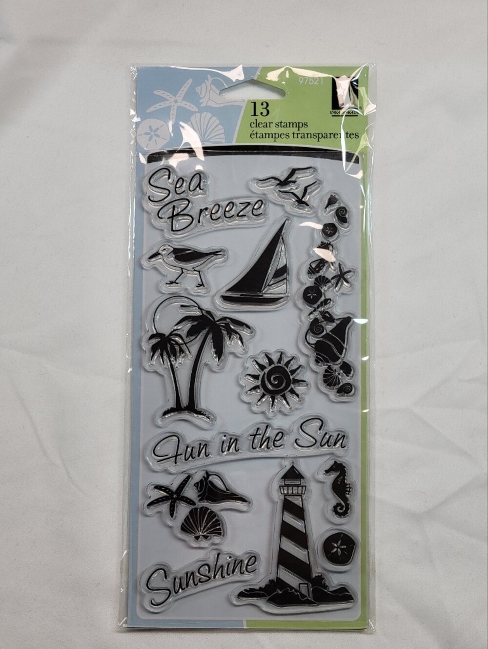 Inkadinkado Coastal Clear Stamp Set 13pc #97521 Beach Nautical